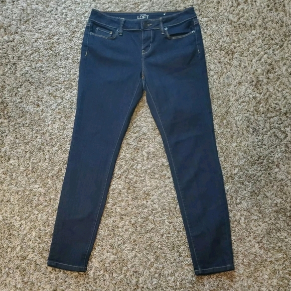Ann Taylor Loft Modern Skinny Dark Wash Blue Jeans